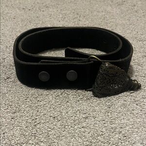 Elegant Black Leather Belt